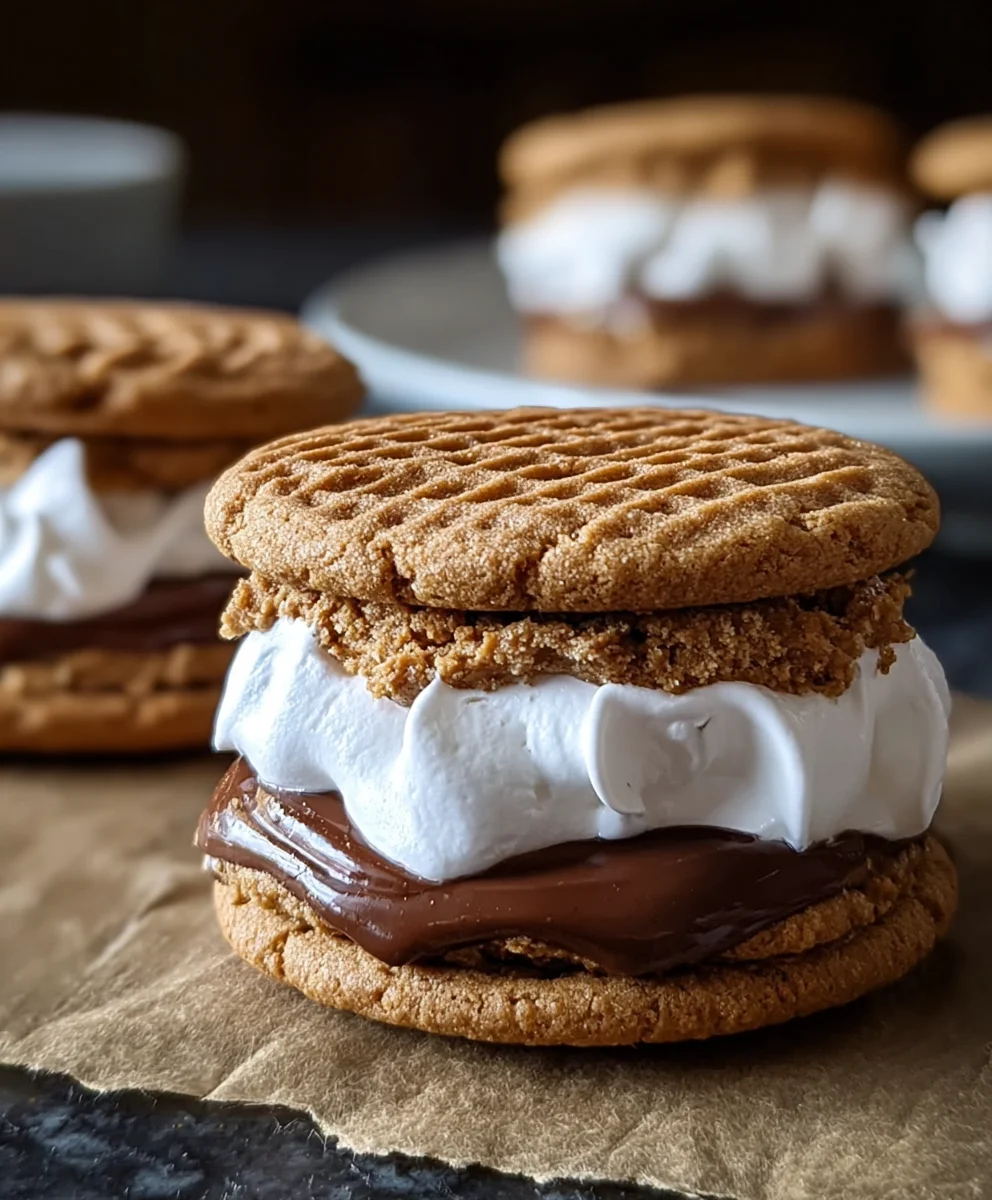 Peanut Butter S'mores Sandwich Cookies-Irresistible Treat