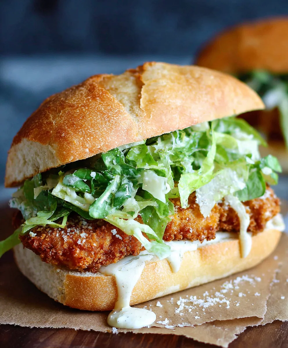 Crispy Chicken Caesar Sandwich-Easy & Delicious Recipe