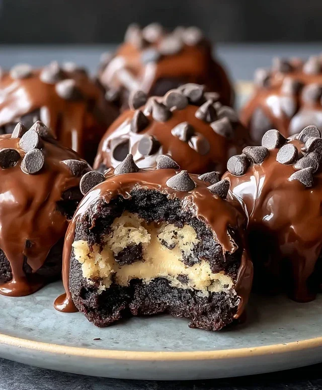 Chocolate Chip Cookie Dough Brownie Bombs