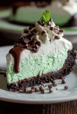 No Bake Mint Chocolate Chip Cheesecake