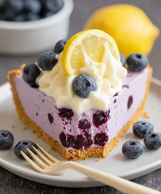 No Bake Lemon Blueberry Pie