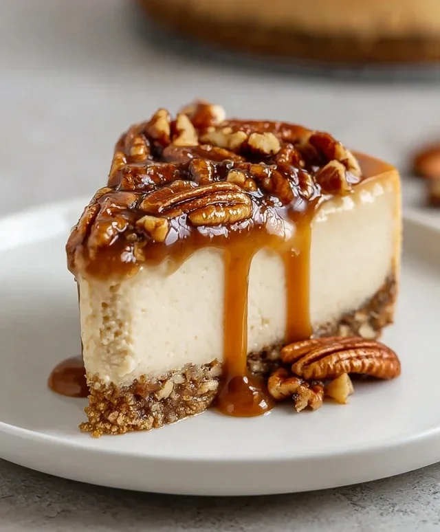 Vegan Caramel Pecan Cheesecake