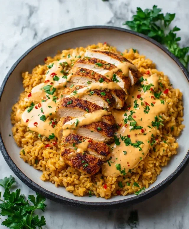 High Protein Creamy Cajun Chicken Rice