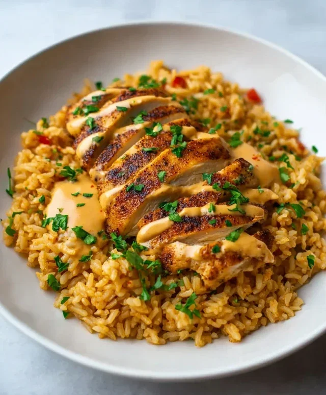 High Protein Creamy Cajun Chicken Rice