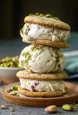 Pistachio Cookie Ice Cream Sandwiches