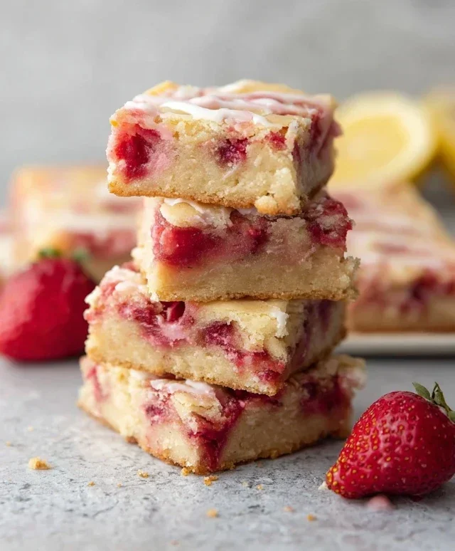 Strawberry Lemon Blondies