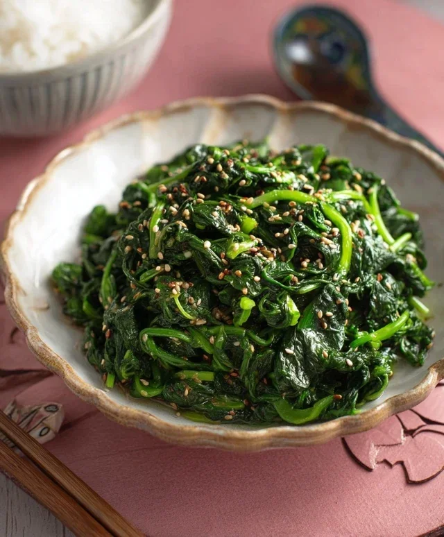 Korean Spinach Side Dish (Sigeumchi Namul)