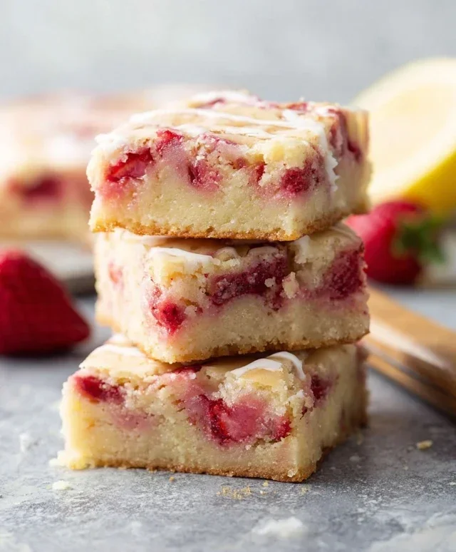 Strawberry Lemon Blondies