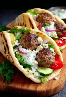 Greek Meatball Pitas