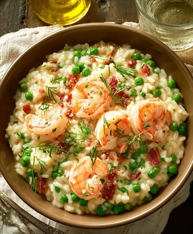 Shrimp Risotto with Peas