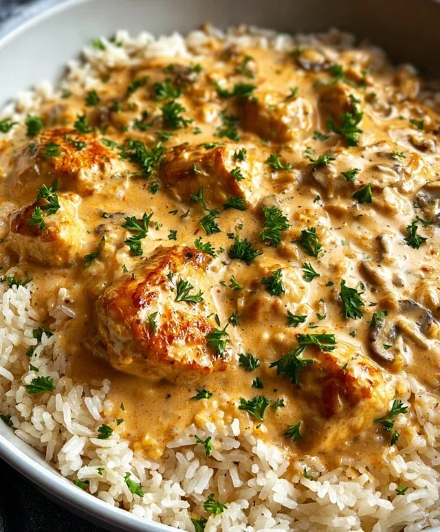 Creamy Smothered Chicken and Rice