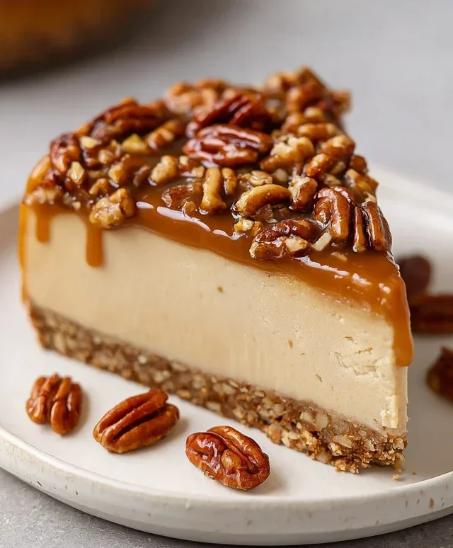Vegan Caramel Pecan Cheesecake