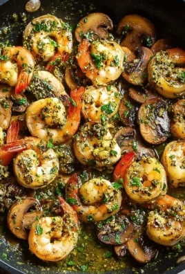 Pesto Shrimp with Mushrooms