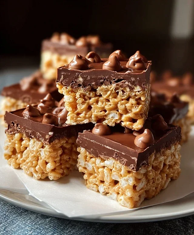 Chocolate Peanut Butter Rice Krispie Squares