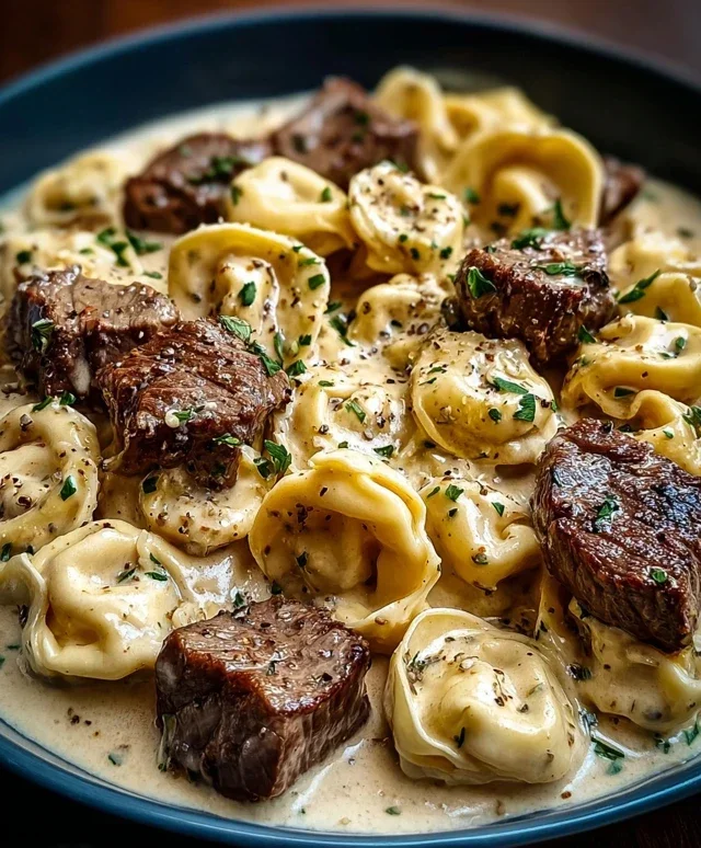 Cracked Garlic Steak Tortellini in Creamhouse Sauce Bliss