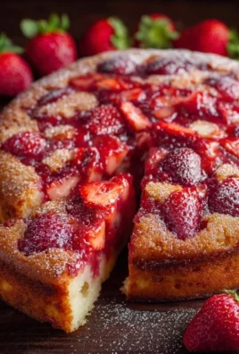 Easy Strawberry Cake with Strawberry Sauce