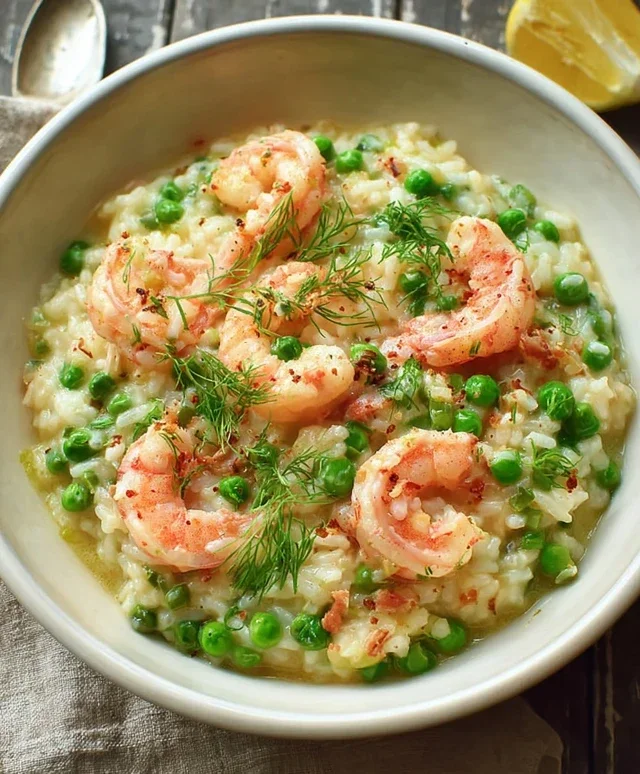 Shrimp Risotto with Peas