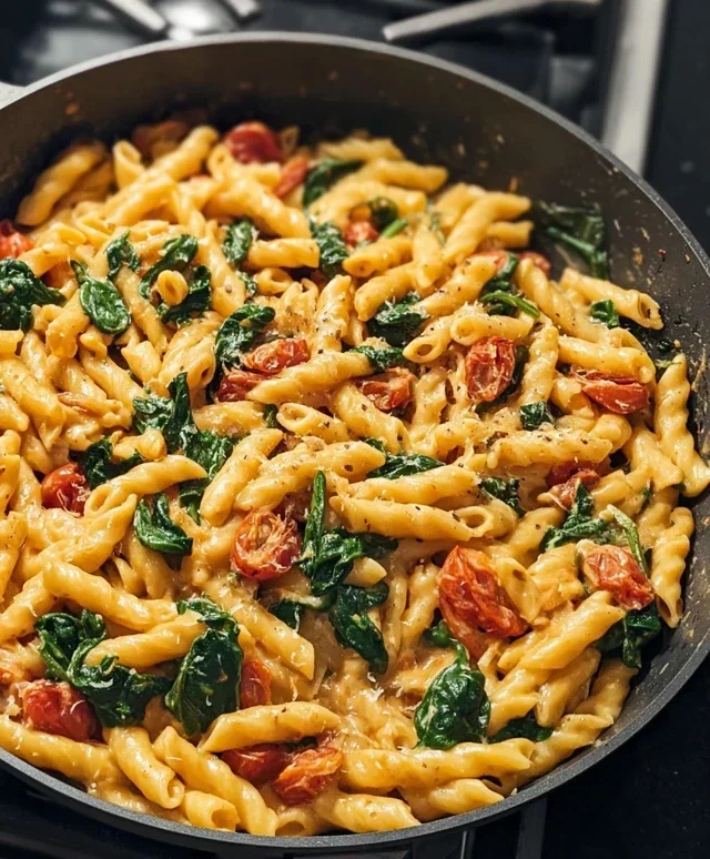 One-Pot Spinach Tomato Pasta