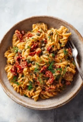 Creamy Sun-Dried Tomato Pasta with Capers and Dill