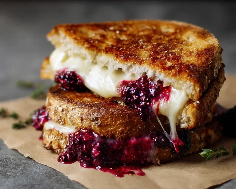 Blackberry Balsamic and Brie Grilled Cheese
