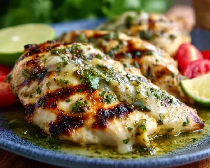 Grilled Salsa Verde Pepper Jack Chicken