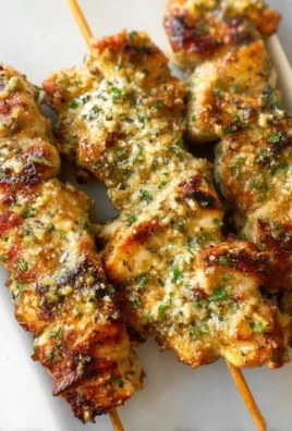 Garlic Parmesan Chicken Skewers