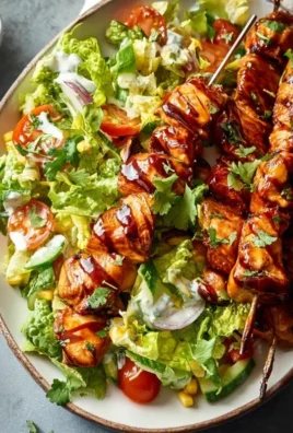 BBQ Chicken Skewer Salad