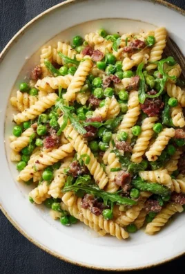 Creamy Pasta with Peas and Beef Beef Pancetta