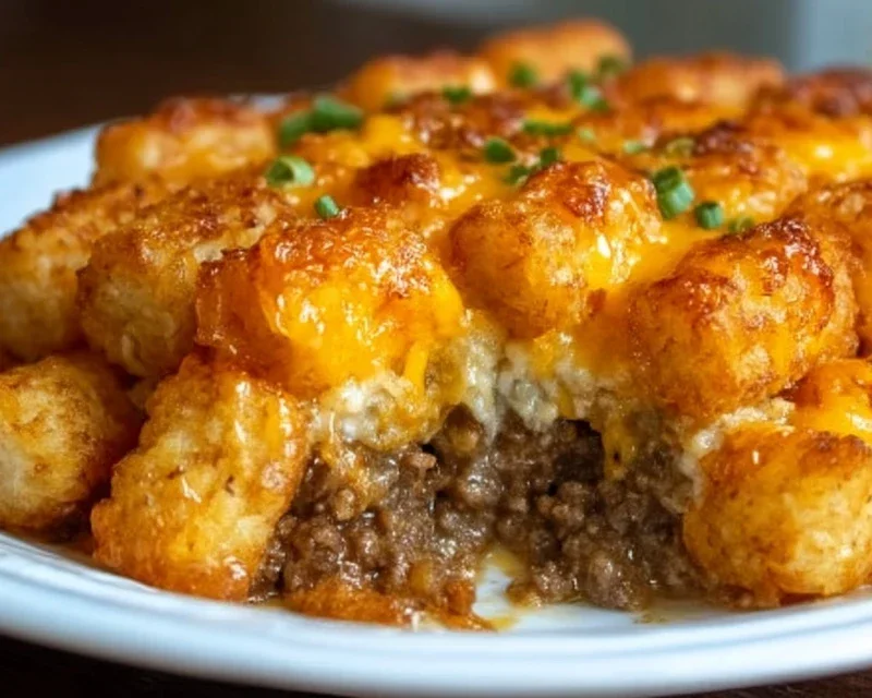 Tater Tot Casserole with Ground Beef