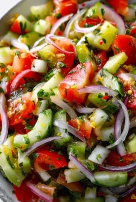 Mediterranean Salad with Cucumber, Tomato and Onion
