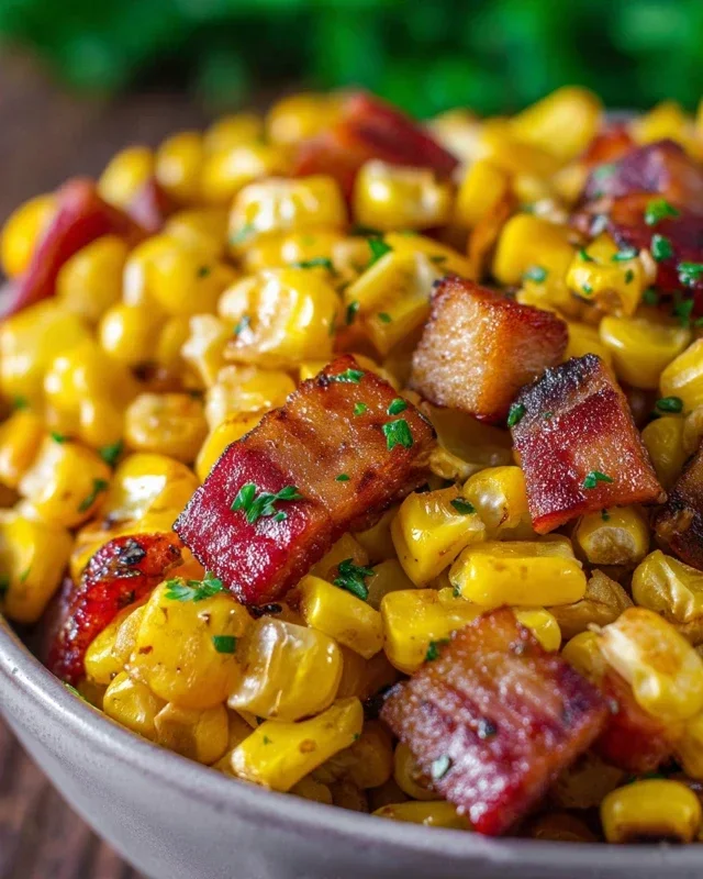 Fresh Corn and Beef Bacon Side Dish