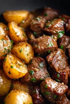 Slow Cooker Garlic Butter Beef Bites with Potatoes