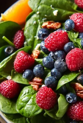 Berry Spinach Salad with Blueberries and Raspberries