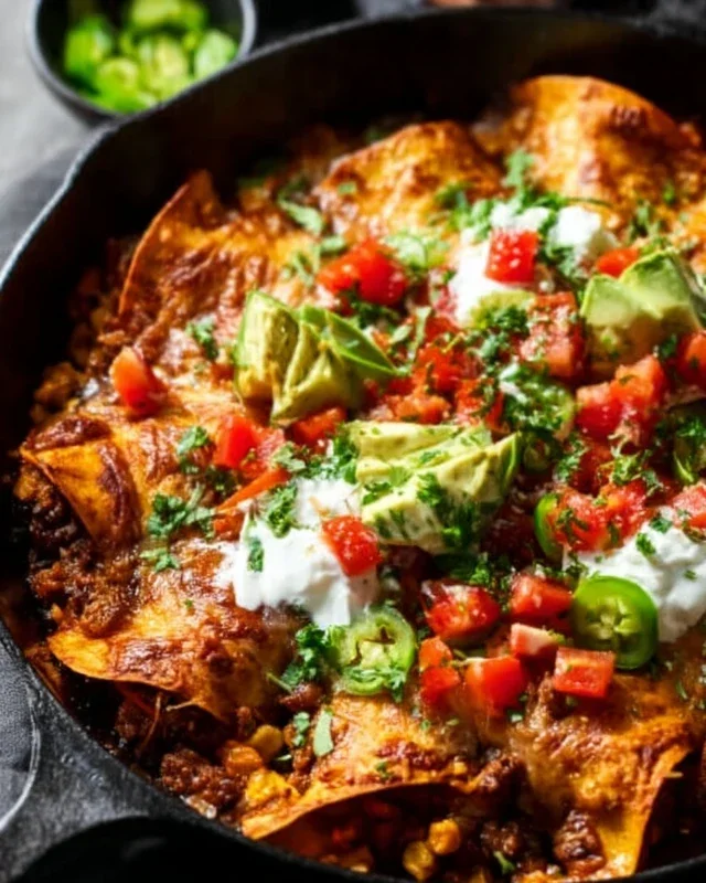 Beef Skillet Enchiladas