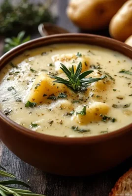 Hearty Cheddar Garlic Herb Potato Soup Recipe