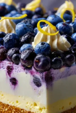 No-Bake Lemon dazzling Blueberry cream Cake