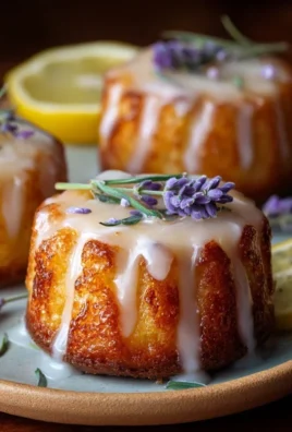 Mini Lemon Cakes With Lavender Glaze