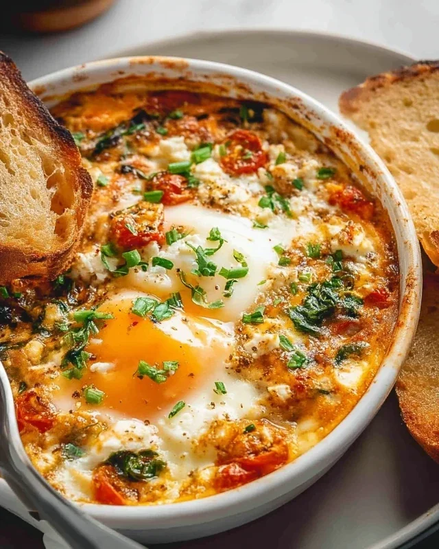 Baked Feta Eggs