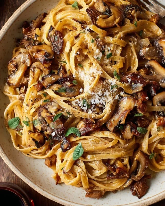 Caramelized Leek and Mushroom Gruyere Pasta