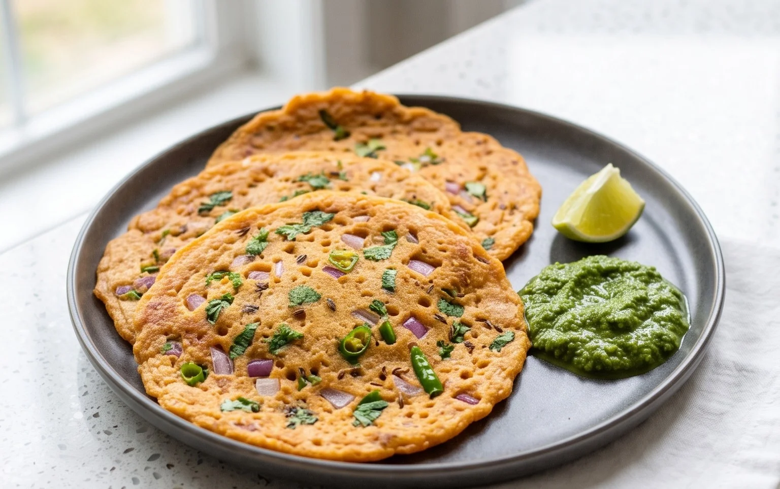 Masoor Dal Chilla | Savory Red Lentil Pancakes