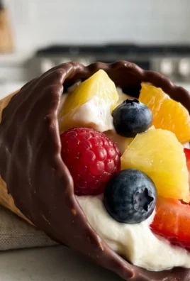 Chocolate Dipped Fruit Filled Cones