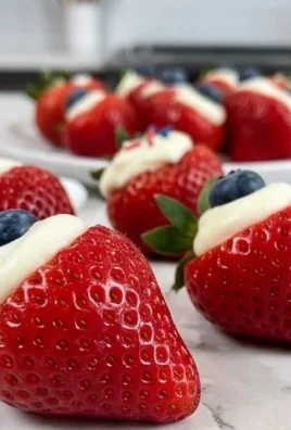 Red, White, and Blue Cheesecake Strawberries