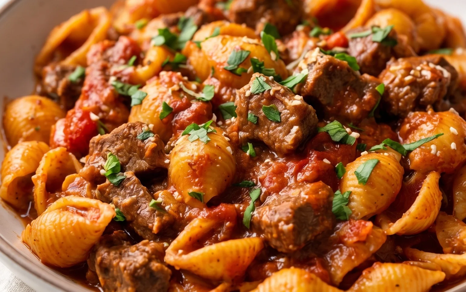 Creamy Beef and Shells