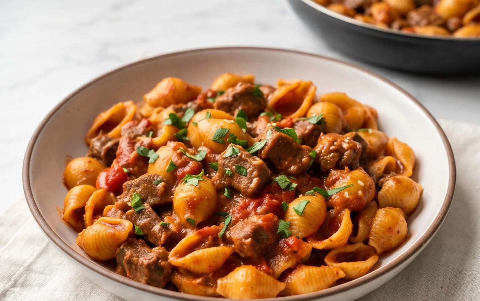 Creamy Beef and Shells