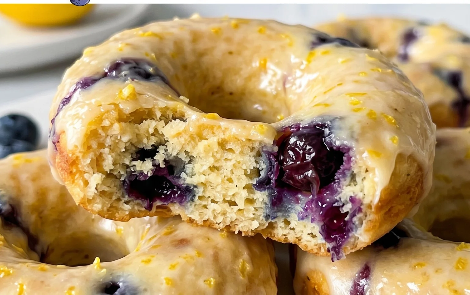 Baked Lemon Blueberry Doughnuts