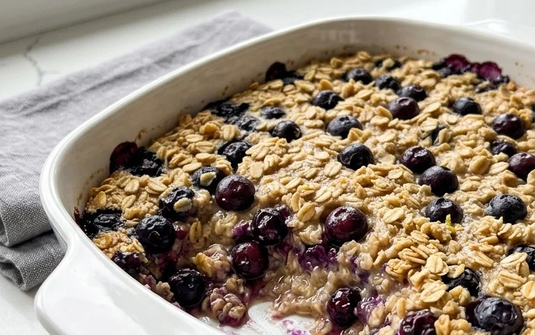 Lemon Blueberry Baked Oats
