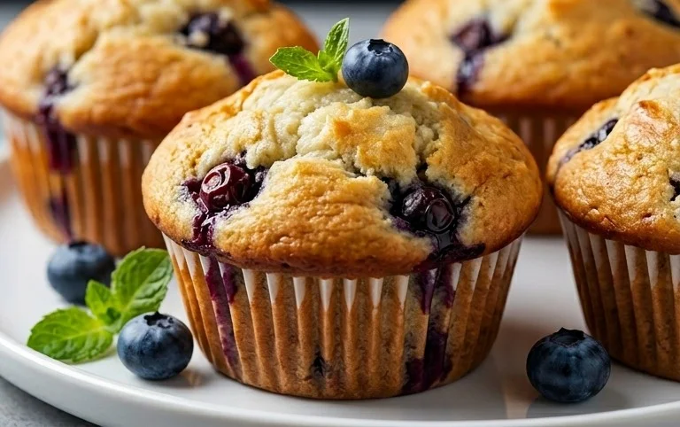 Sour Cream Blueberry Muffins