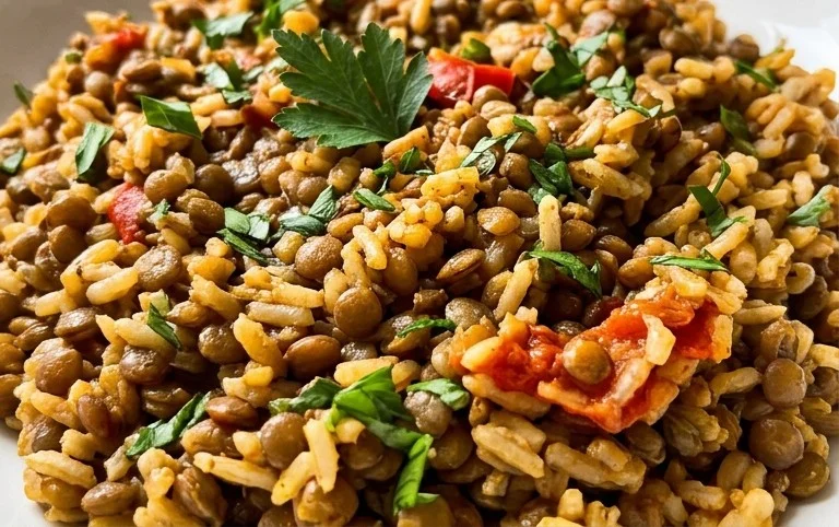 Easy Mediterranean Lentils and Rice