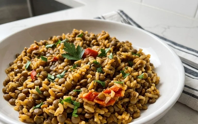 Easy Mediterranean Lentils and Rice