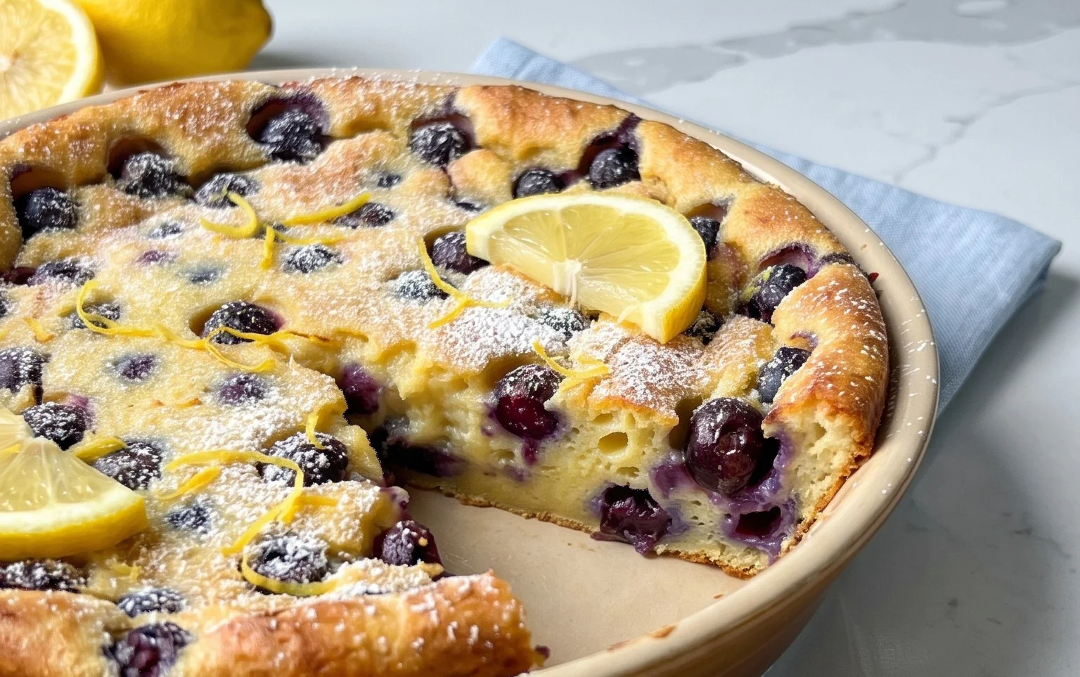 Lemon Blueberry Clafoutis